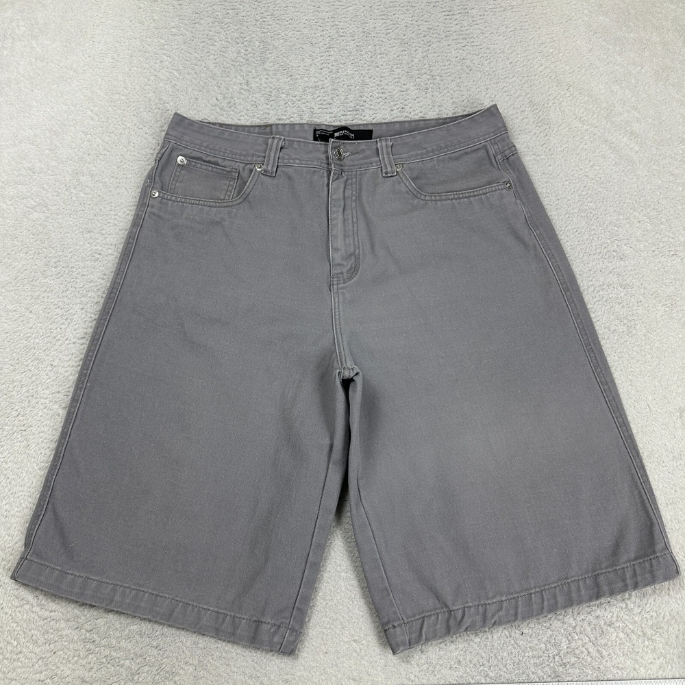 VTG PJ Mark Shorts Mens 38 Gray Denim Jean Hip Hop Baggy Skater‎ Y2K Jorts